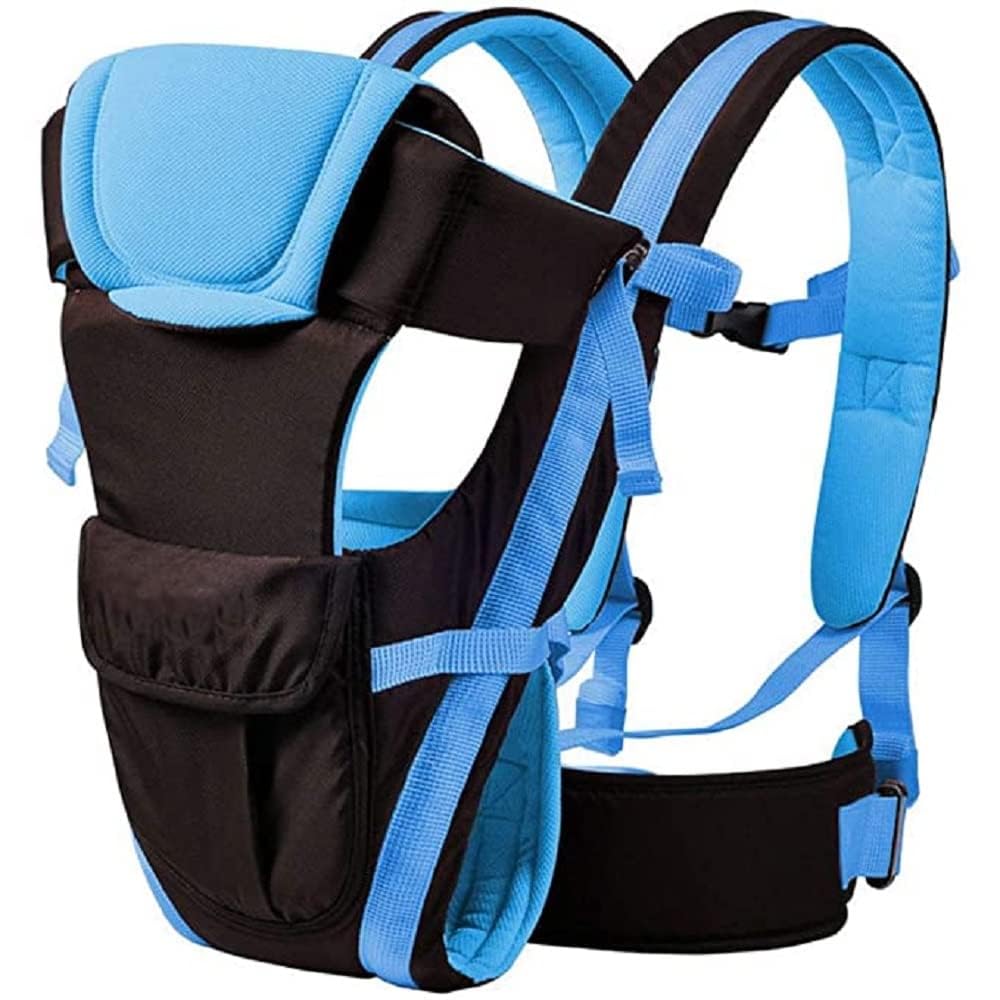 4-in-1 Adjustable Baby Sitting Carrier Bag-Black &amp; Blue