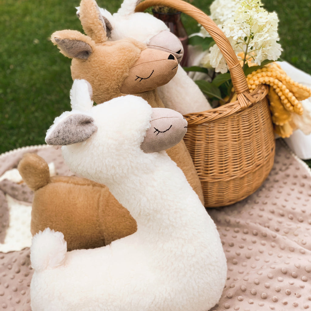 Soft toy-pillow Alpaca, rusty brown