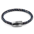 Indigo Blue Hayling Silver and Braided Leather Bracelet