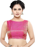 Womens Rich Banaras Brocade Saree Blouse (Color-PINK)