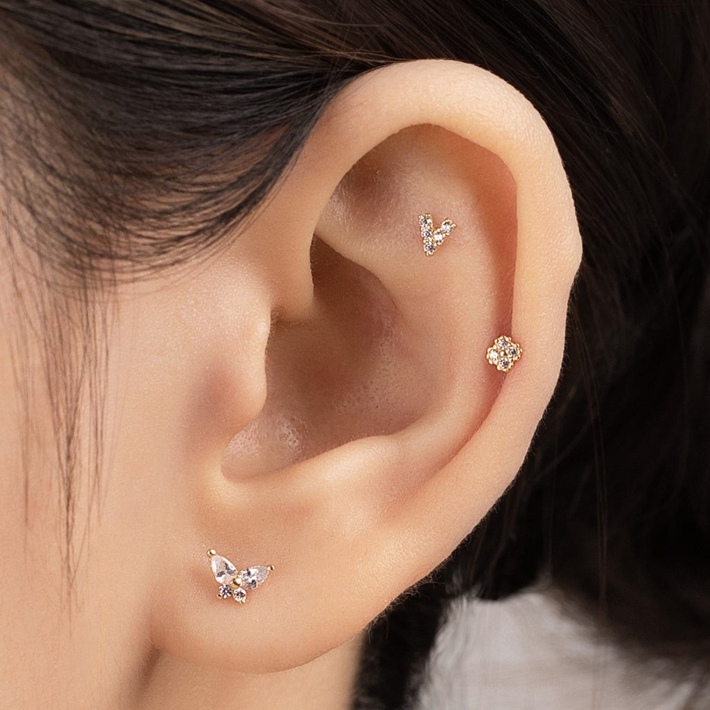 14K (58.5%) SOLID GOLD MOTH PIERCING