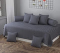 Diwan Set Of 8 Pcs, One Single Flat Bedsheet With 5 Cushion Covers