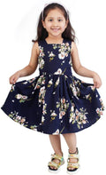 Midi/Knee Length Casual Dress  (Blue, Sleeveless)