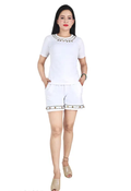 Women White Casual Shorts, Cycling Shorts,