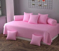 Diwan Set Of 8 Pcs, One Single Flat Bedsheet With 5 Cushion Covers