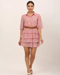 Women Ruffled Peach Dress