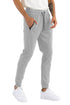 Light gray heathered cotton sweats for men by Lime Milo, featuring a comfortable fit and casual style.