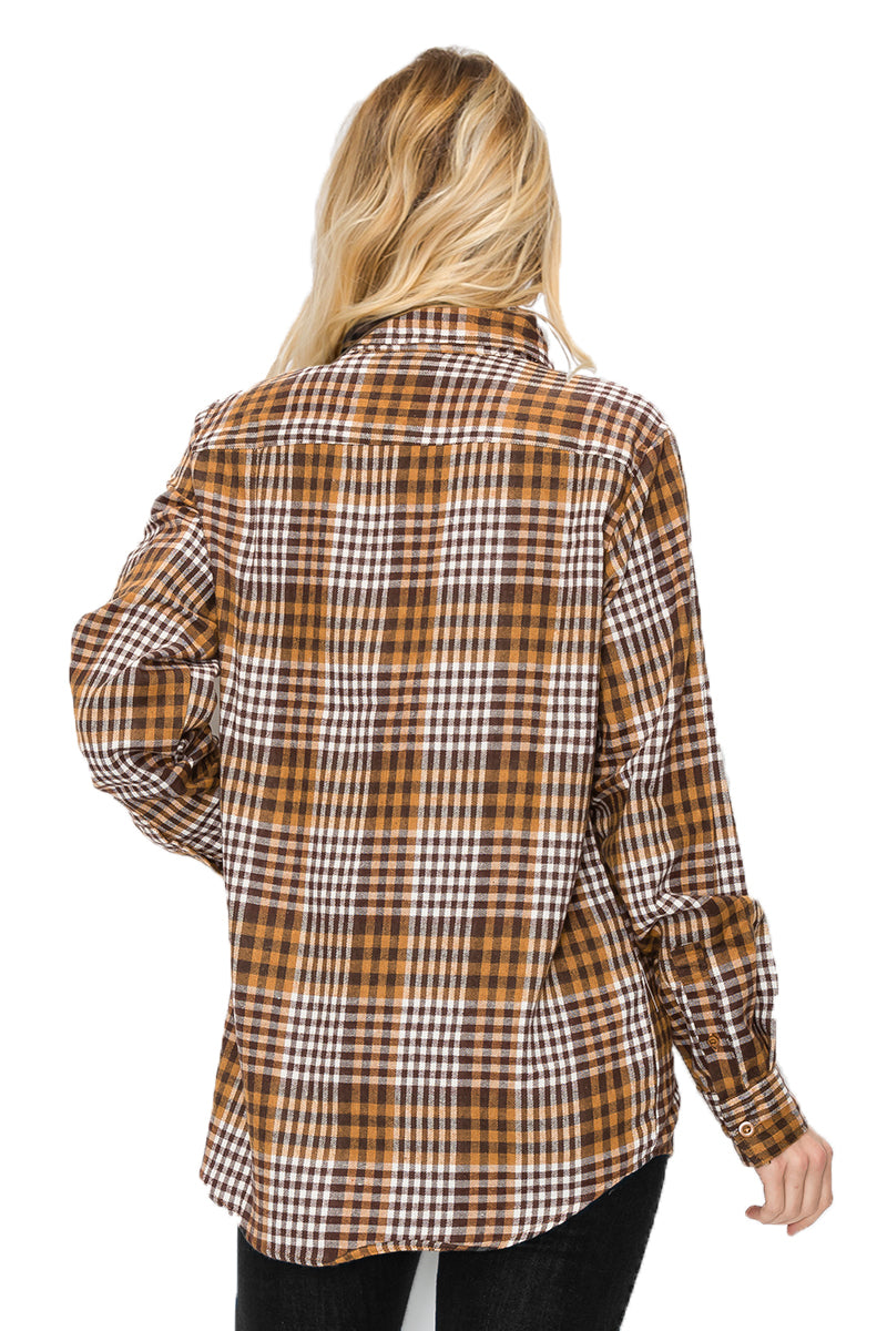 Oversize Boyfriend Plaid Checkered Flannel FL104