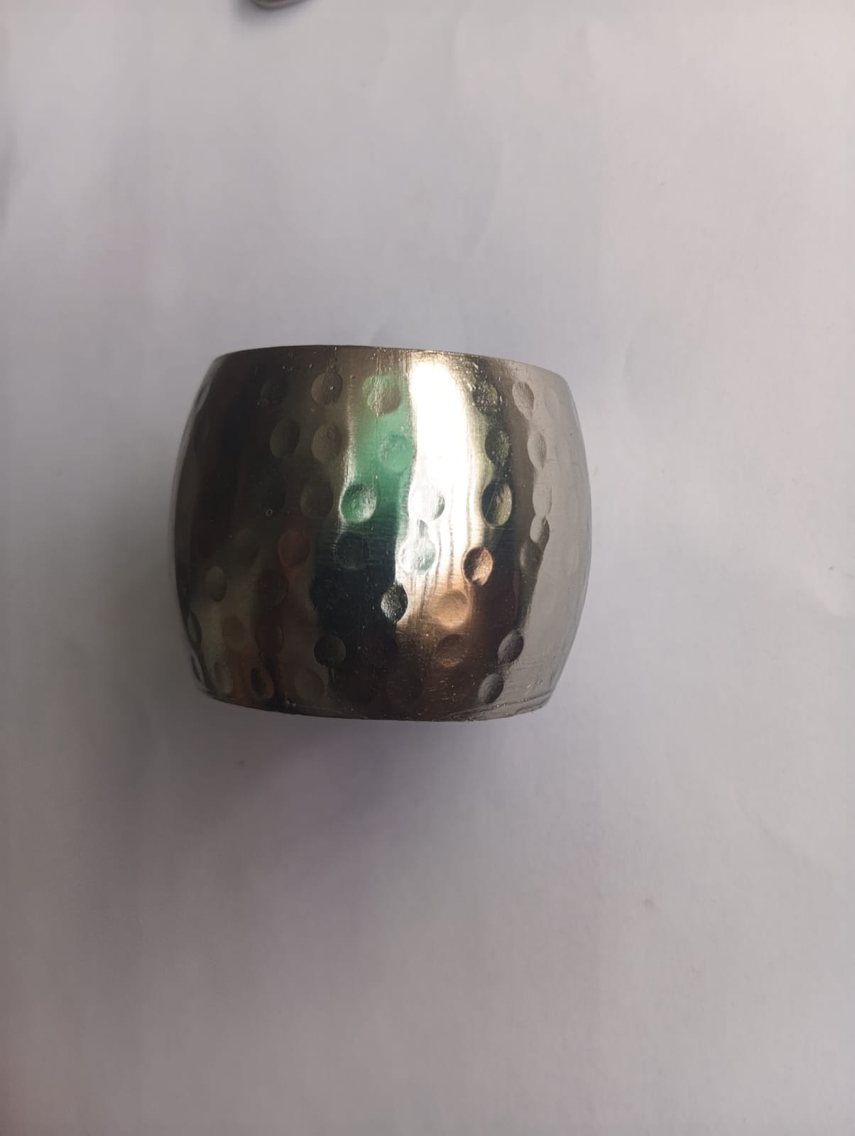 Simple Hammered Silver napkin Ring
