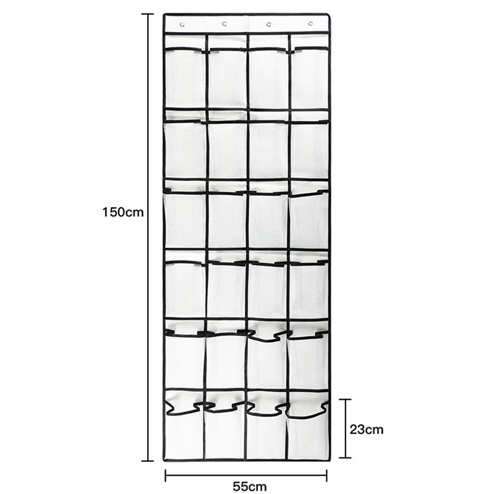 24 Pockets Over Door Hanging Shoe Storage Organizer Rack Holder Closet