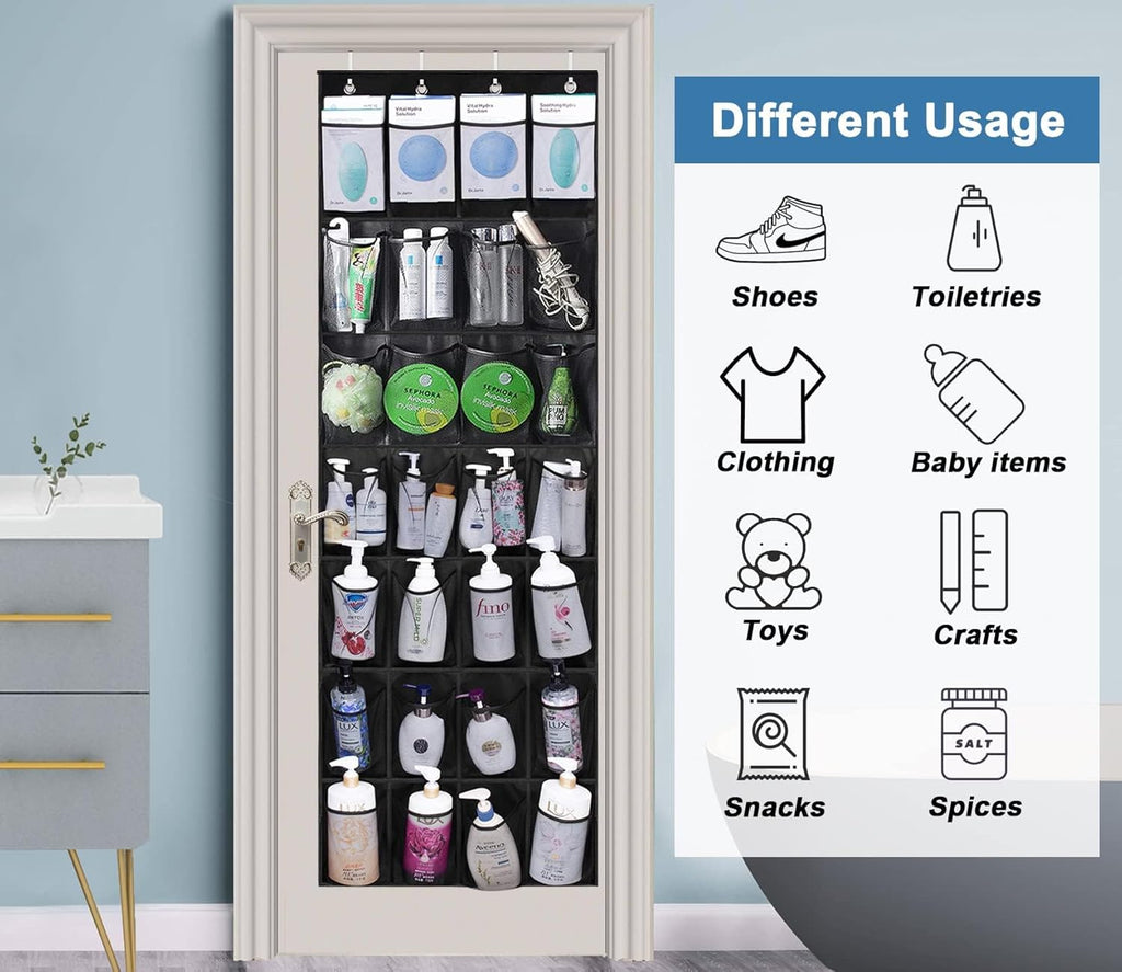 28 Pockets Over Door Hanging Shoe Storage Organizer Rack Holder Closet