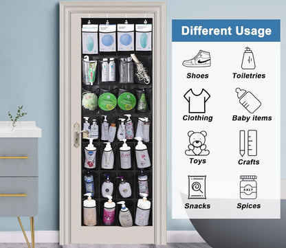 28 Pockets Over Door Hanging Shoe Storage Organizer Rack Holder Closet