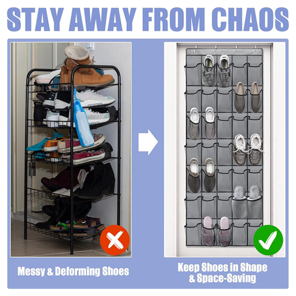 35 Pockets Over Door Hanging Shoe Storage Organizer Rack Holder Closet