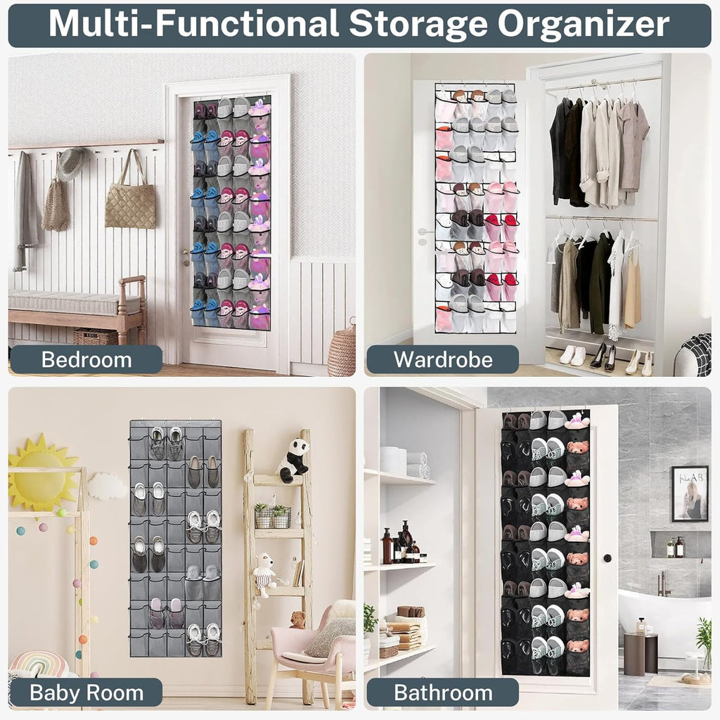 40 Pockets Over Door Hanging Shoe Storage Organizer Rack Holder Closet