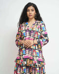Multicolor Trendy Design Skirt Co-Ord Set For Women