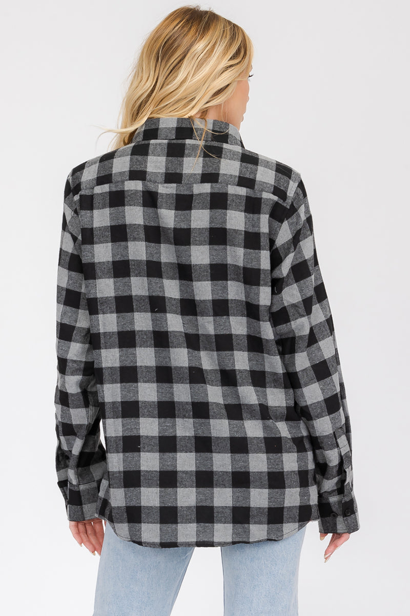 Oversize Boyfriend Plaid Checkered Flannel FL101