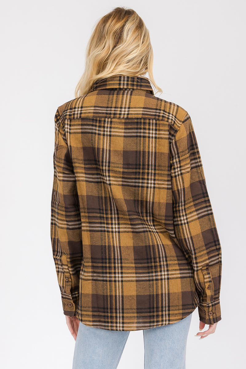 Oversize Boyfriend Plaid Checkered Flannel FL104
