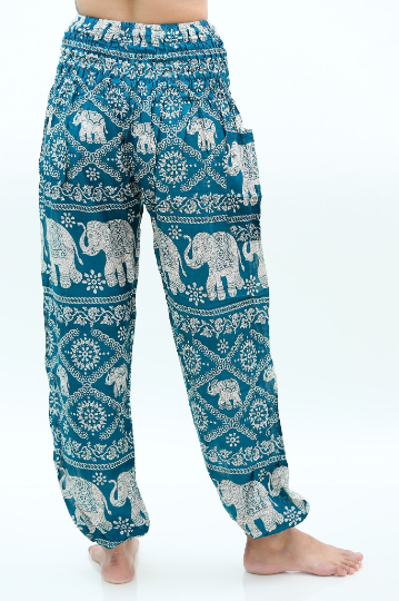 Teal ELEPHANT Pants Women Boho Pants Hippie Pants Yoga