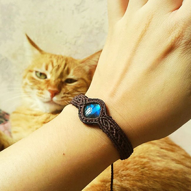Braided Moonlight Labradorite Bracelet