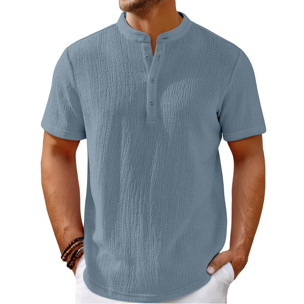 Striped Cotton-Linen Henley – Haute Edition 25