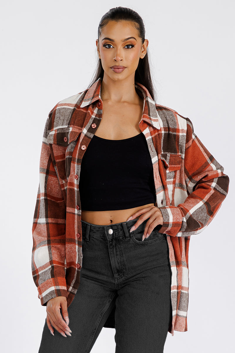 Boyfriend Oversized Soft Flannel Shacket FL502