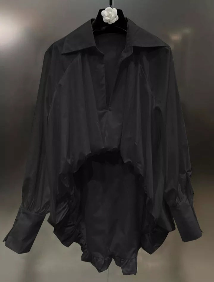 Minimalist irregular asymmetricial elegant women blouses
