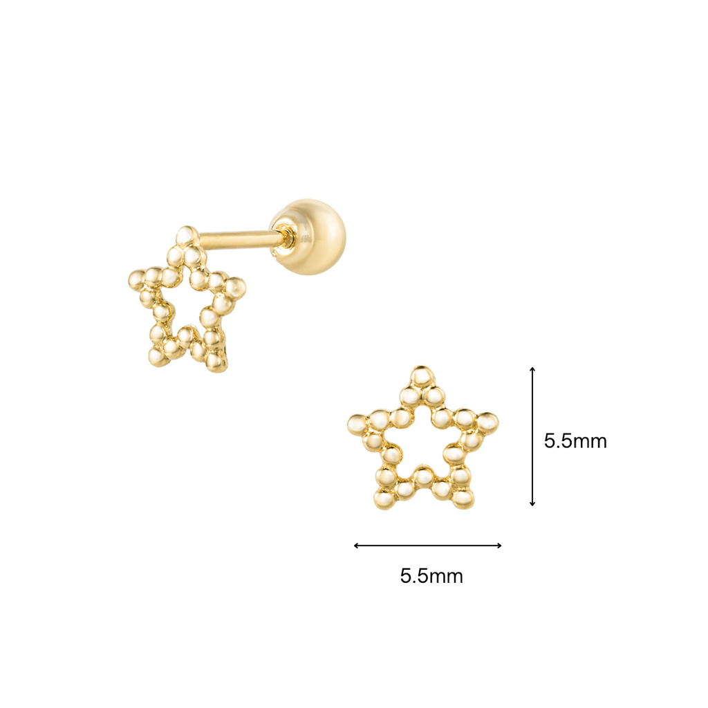 14K (58.5%) SOLID GOLD STELLA PIERCING