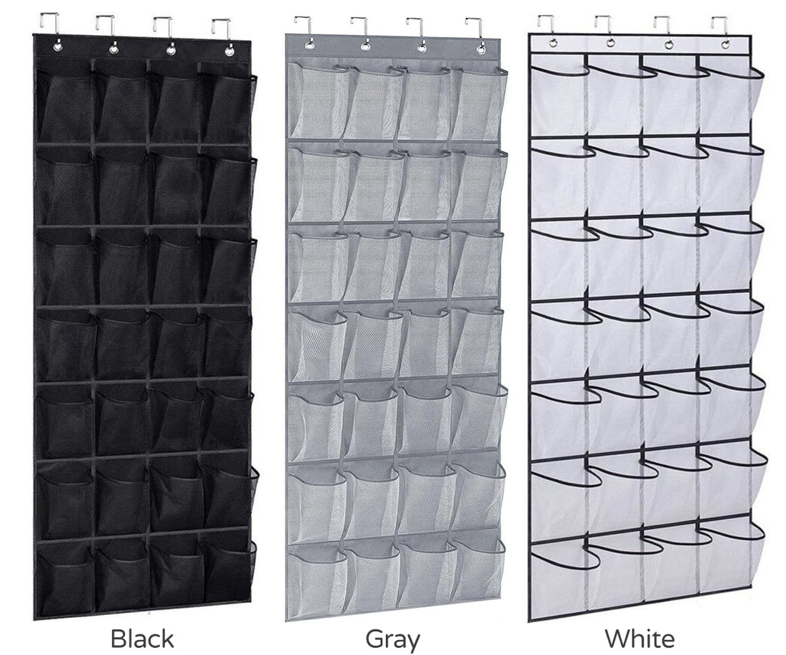 28 Pockets Over Door Hanging Shoe Storage Organizer Rack Holder Closet