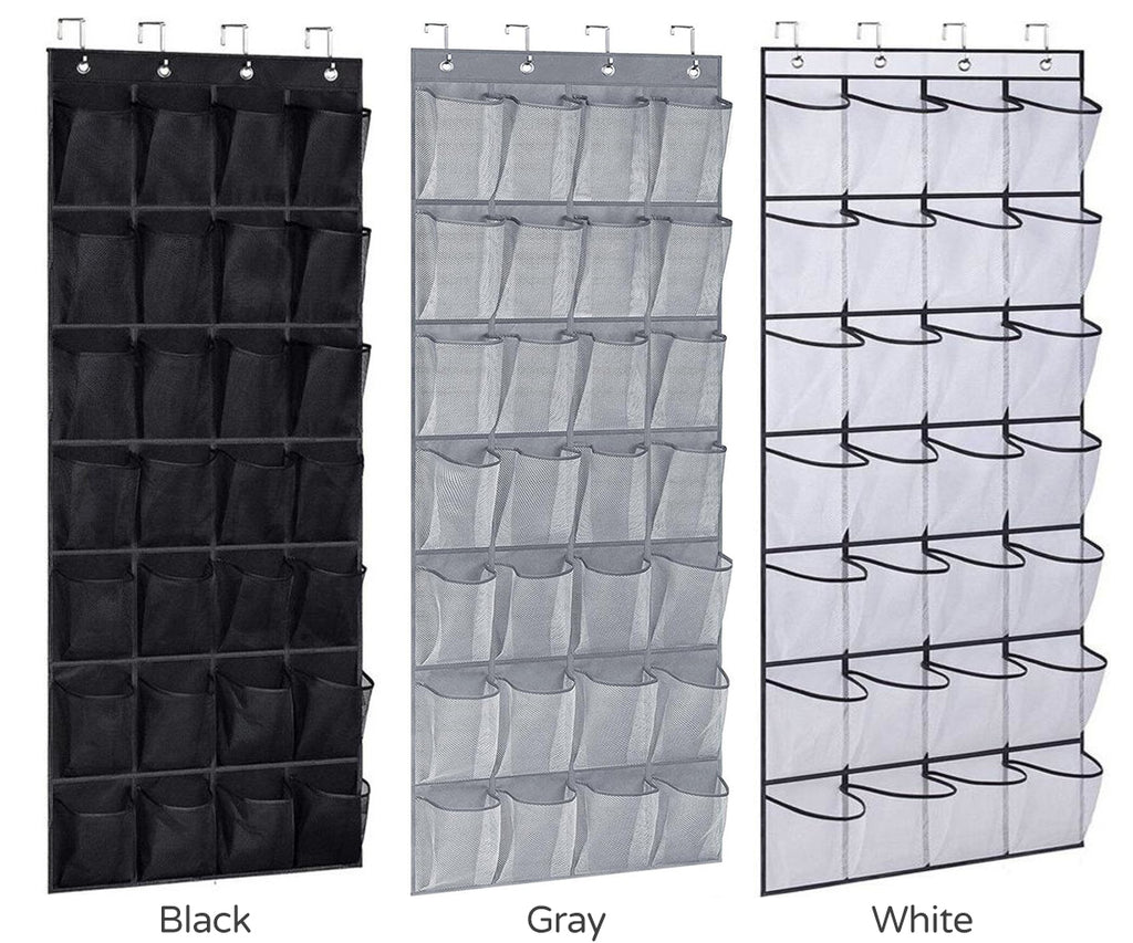 28 Pockets Over Door Hanging Shoe Storage Organizer Rack Holder Closet