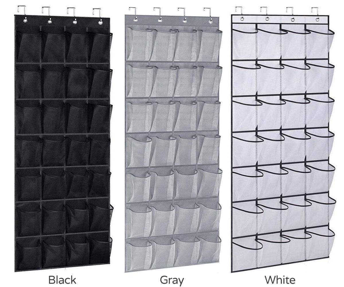 28 Pockets Over Door Hanging Shoe Storage Organizer Rack Holder Closet