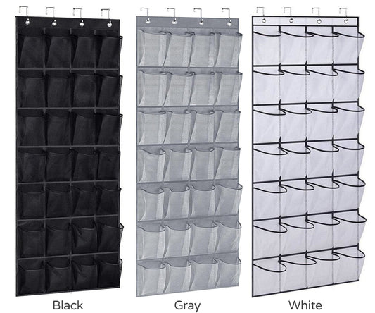 28 Pockets Over Door Hanging Shoe Storage Organizer Rack Holder Closet