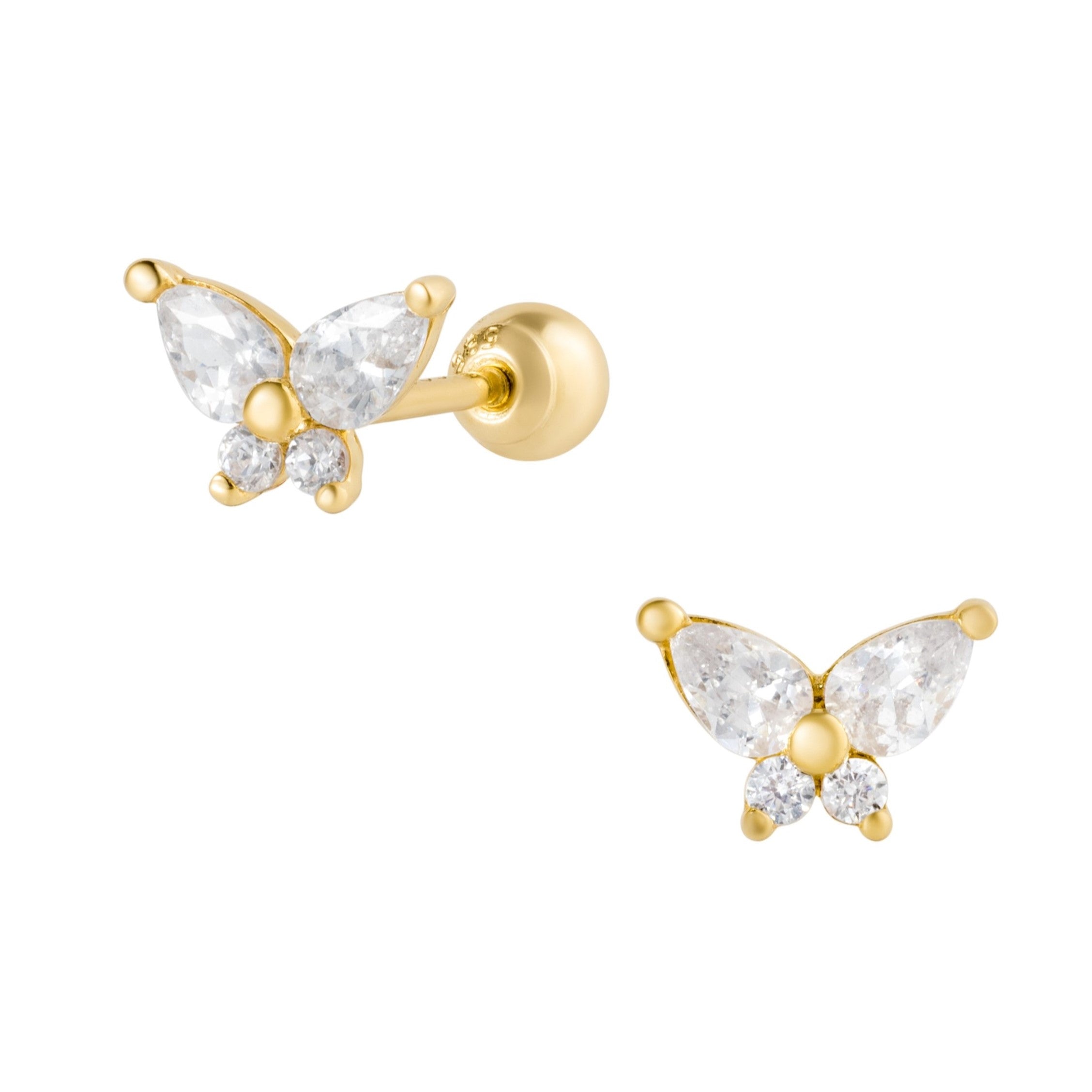 14K (58.5%) SOLID GOLD MOTH PIERCING