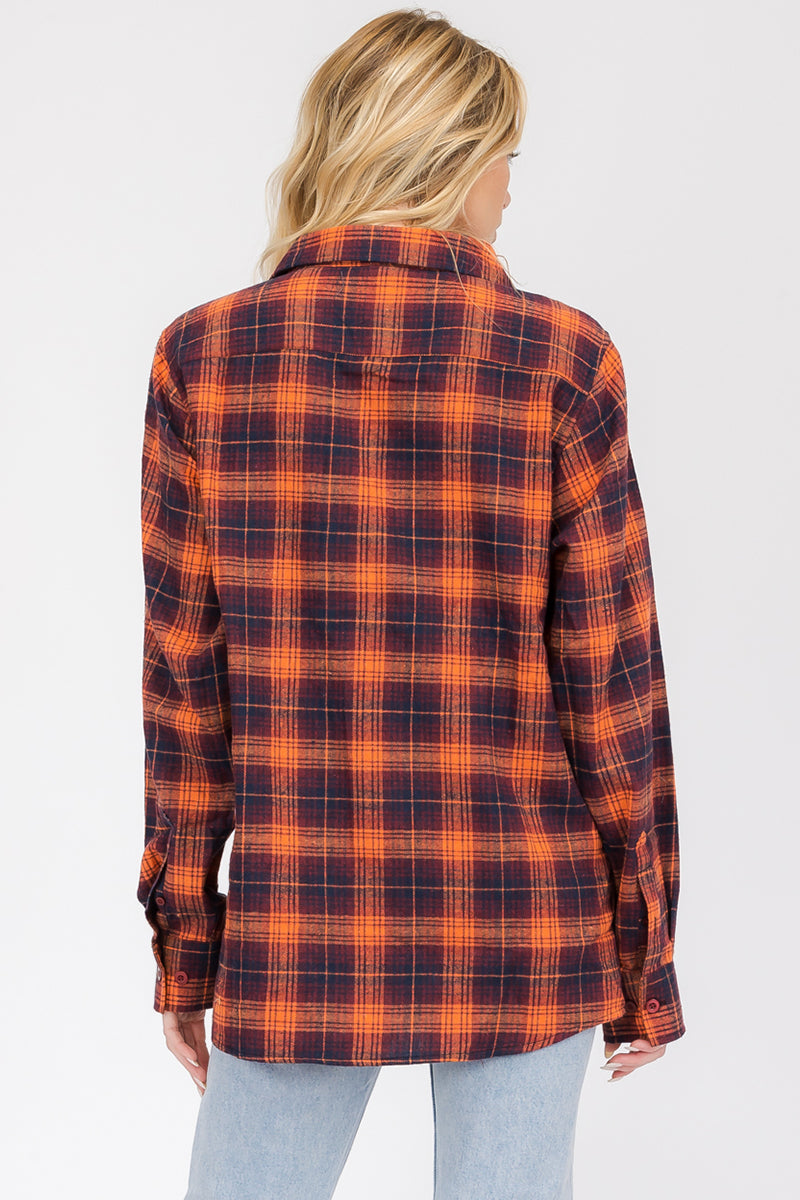 Oversize Boyfriend Plaid Checkered Flannel FL102