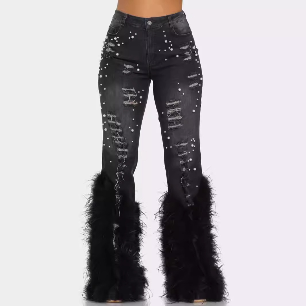 Glam Wool Beaded Jeans – Runway Edition 25