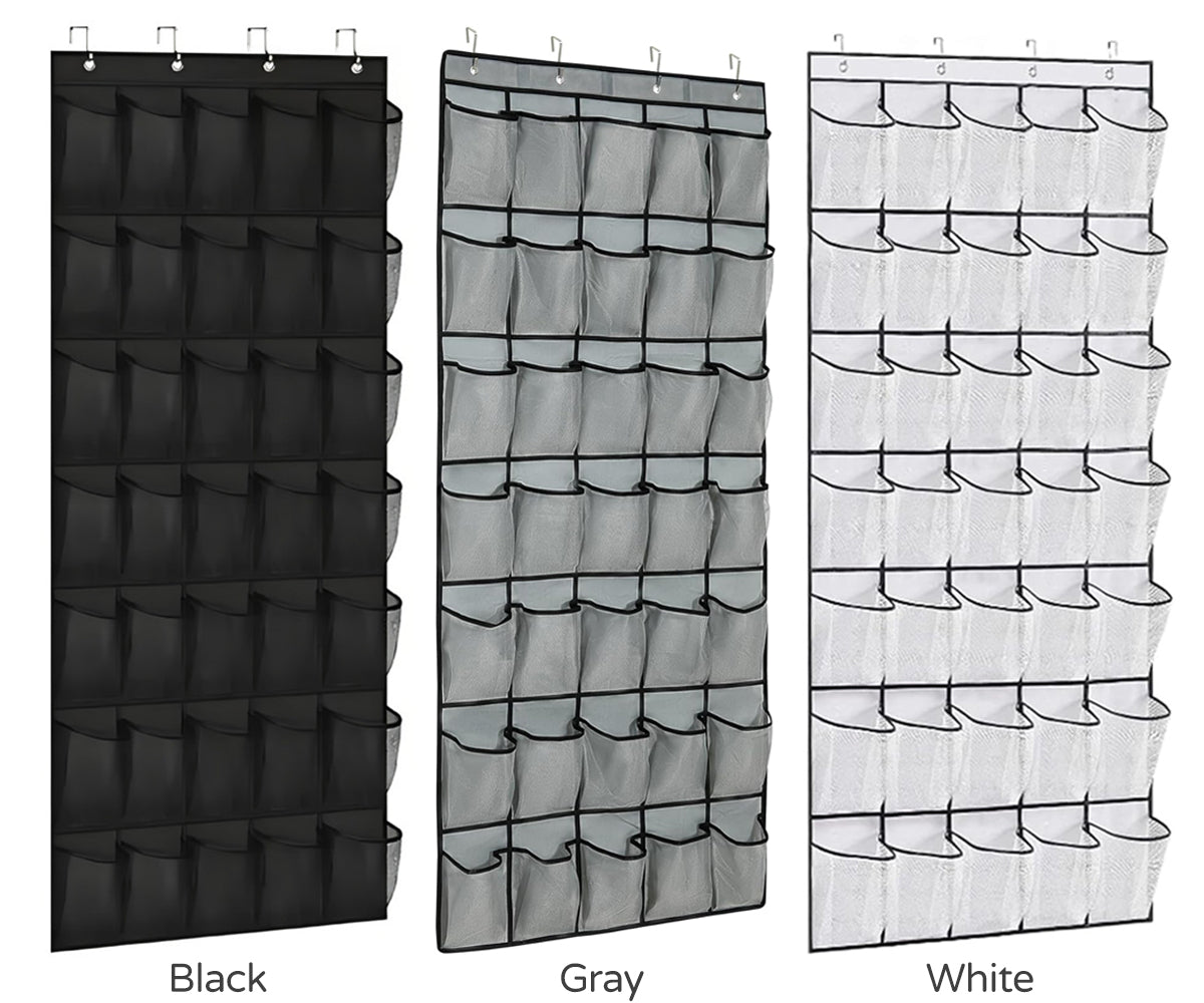 35 Pockets Over Door Hanging Shoe Storage Organizer Rack Holder Closet