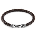 Cacao Brown Skye Silver and Braided Leather Bracelet