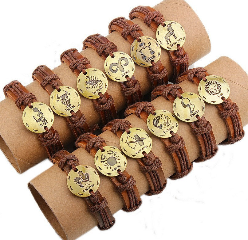 Constellation leather bracelet