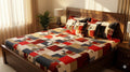 Abstract Printed Double Bed Bedsheet with Pillow Covers
