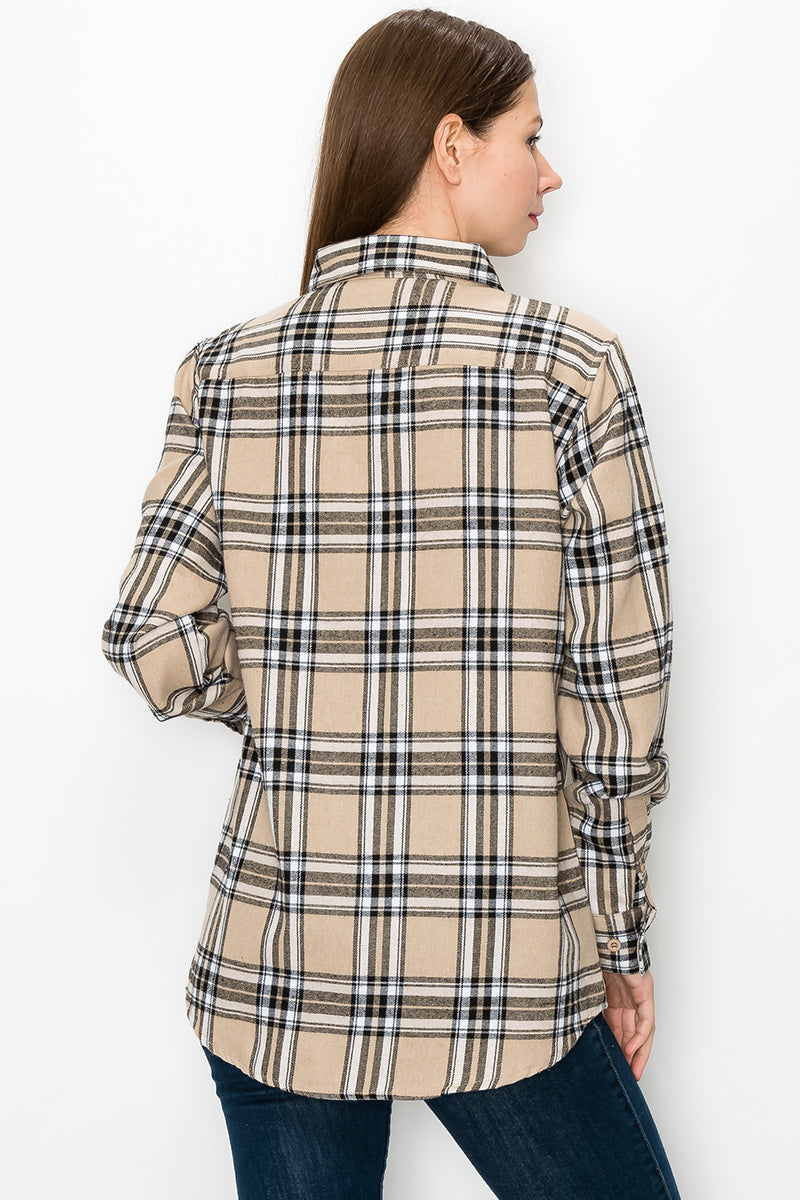 Oversize Boyfriend Plaid Checkered Flannel FL108