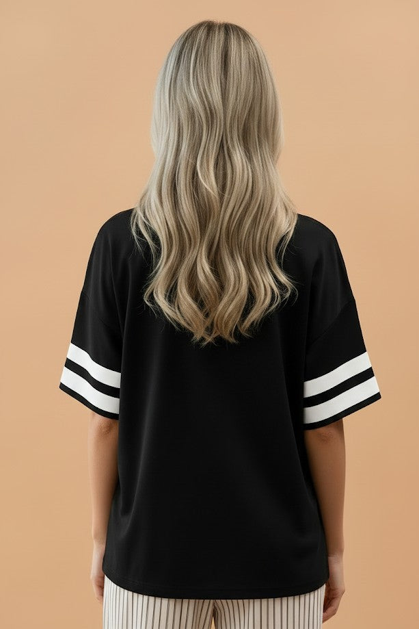 Varsity Stripe Crew Neck Short Sleeve T-Shirt