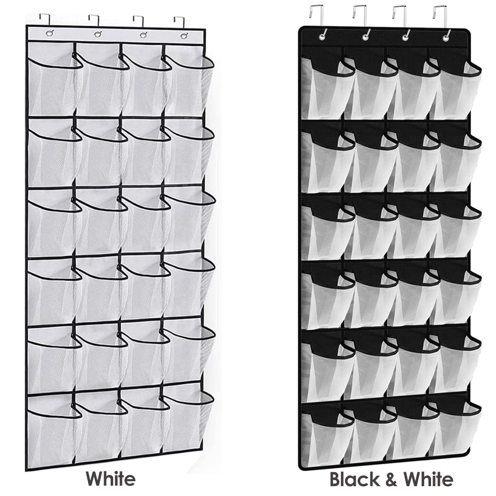 24 Pockets Over Door Hanging Shoe Storage Organizer Rack Holder Closet