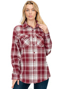 Oversize Boyfriend Plaid Checkered Flannel FL106