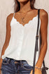 White spaghetti strap vest with button details and V-neck from Lavender Pallas women&