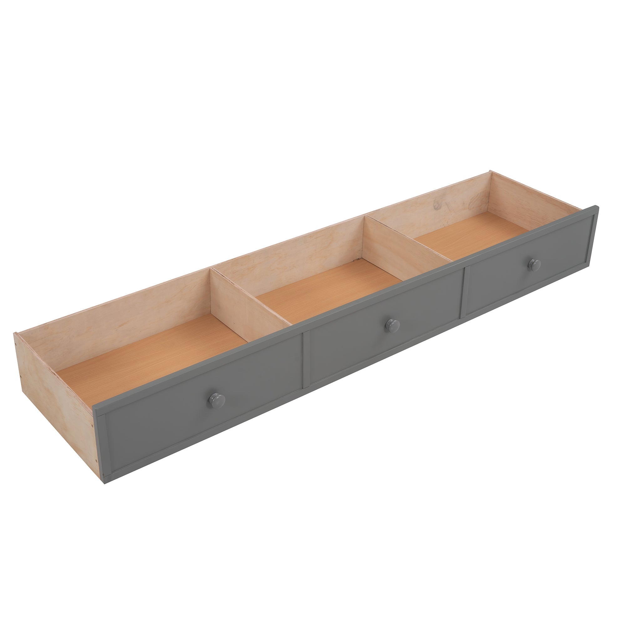 Stairway Twin-Over-Twin Bunk Bed with Three Drawers for Bedroom, Dorm