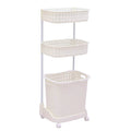 3 Tier Bathroom Laundry Clothes Baskets Bin Hamper Mobile Rack