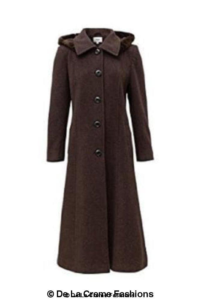 Wool Feel Faux Fur Trim Hooded Long Coat