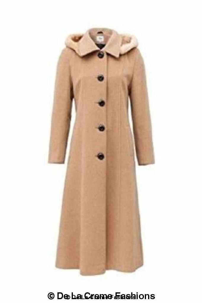 Wool Feel Faux Fur Trim Hooded Long Coat