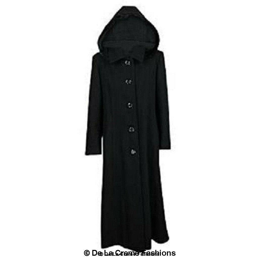 Wool Feel Faux Fur Trim Hooded Long Coat