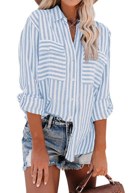 Cotton Striped Button Shirt
