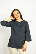 Asphalt Grey linen oversize top